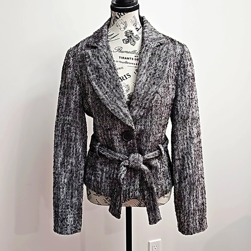 THX Thanx Collection belted wool blend jacket